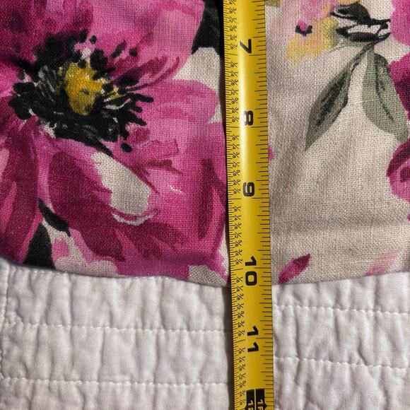 Abercrombie & Fitch Linen Blend Set Top Pink Floral Square Neck Crop Cami Small - Picture 6 of 7